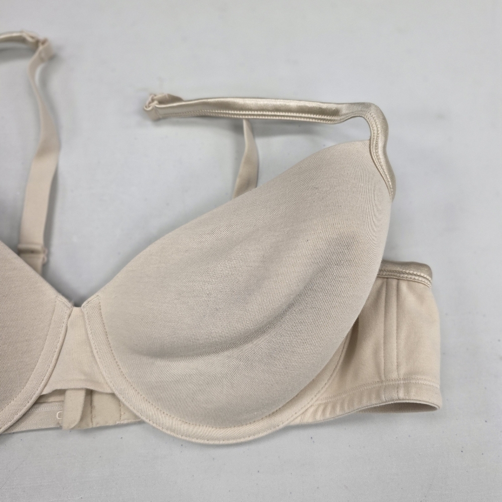 CACIQUE Light Nude Cream Cotton T-Shirt Bra 44C - Picture 3 of 11